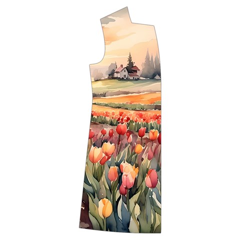 Tulips Field Tree Kids  Long Sleeve Velvet Lounge Robe from ArtsNow.com Front Right