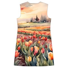 Tulips Field Tree Kids  Long Sleeve Velvet Lounge Robe from ArtsNow.com Back