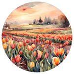 Tulips Field Tree Round Trivet