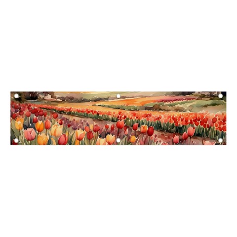 Tulips Field Tree Banner and Sign 4  x 1  from ArtsNow.com Front