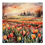 Tulips Field Tree Banner and Sign 4  x 4 