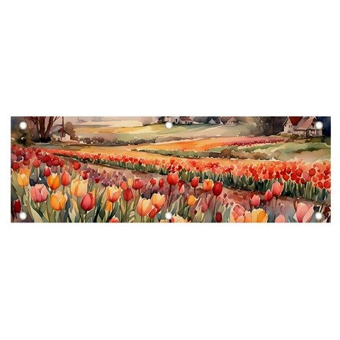Tulips Field Tree Banner and Sign 6  x 2  from ArtsNow.com Front