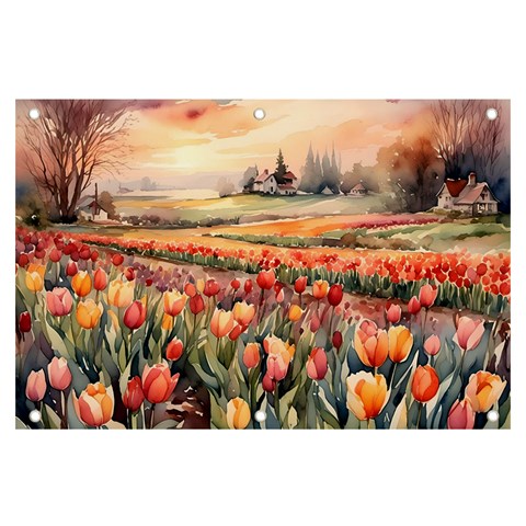 Tulips Field Tree Banner and Sign 6  x 4  from ArtsNow.com Front