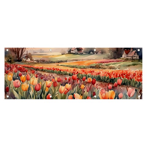 Tulips Field Tree Banner and Sign 8  x 3  from ArtsNow.com Front