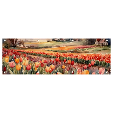 Tulips Field Tree Banner and Sign 9  x 3  from ArtsNow.com Front