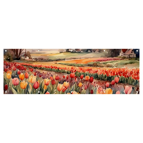 Tulips Field Tree Banner and Sign 12  x 4  from ArtsNow.com Front