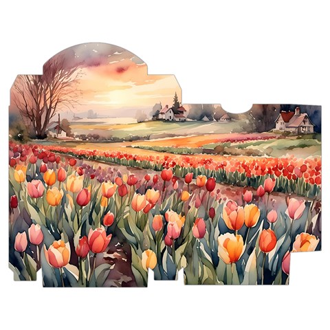 Tulips Field Tree Playing Cards Single Design (Rectangle) with Custom Box from ArtsNow.com Poker Box