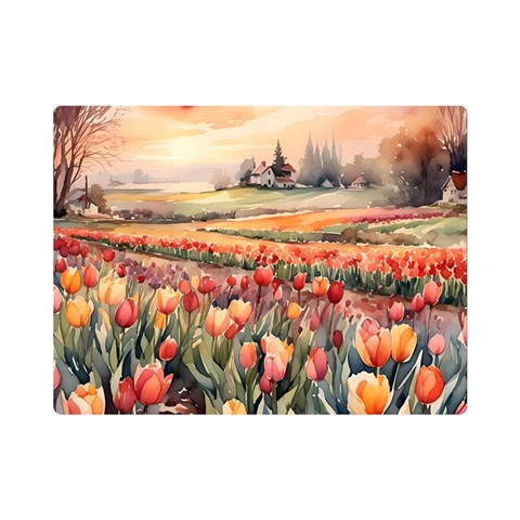 Tulips Field Tree 35  x 27  Premium Plush Fleece Blanket (Mini) from ArtsNow.com 35 x27  Blanket Front