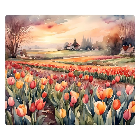 Tulips Field Tree 50  x 40  Premium Plush Fleece Blanket (Small) from ArtsNow.com 50 x40  Blanket Front