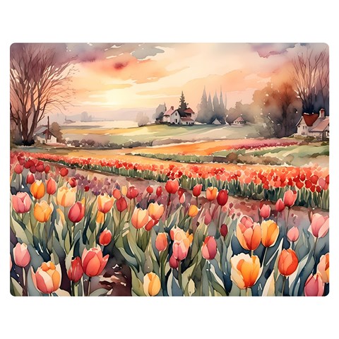 Tulips Field Tree 60  x 50  Premium Plush Fleece Blanket (Medium) from ArtsNow.com 60 x50  Blanket Front
