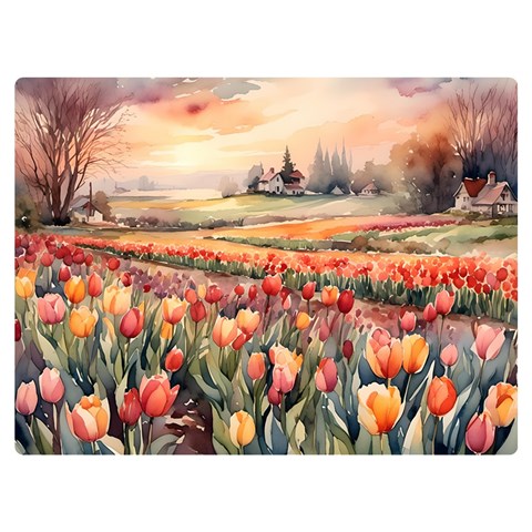 Tulips Field Tree 40  x 30  Premium Plush Fleece Blanket (Extra Small) from ArtsNow.com 40 x30  Blanket Front