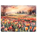 Tulips Field Tree 40  x 30  Premium Plush Fleece Blanket (Extra Small)