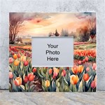 Tulips Field Tree White Wall Photo Frame 5  x 7 