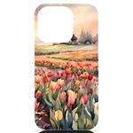 Tulips Field Tree iPhone 14 Pro Black UV Print PC Hardshell Case