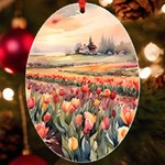 Tulips Field Tree UV Print Acrylic Ornament Oval