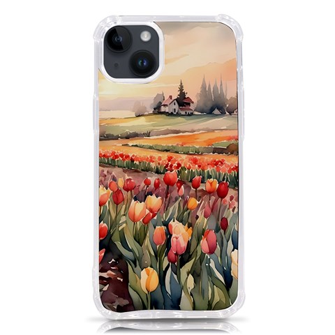 Tulips Field Tree iPhone 14 Plus TPU UV Print Case from ArtsNow.com Front