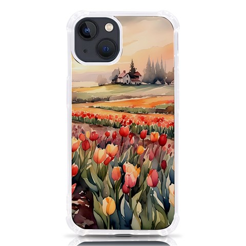 Tulips Field Tree iPhone 13 TPU UV Print Case from ArtsNow.com Front
