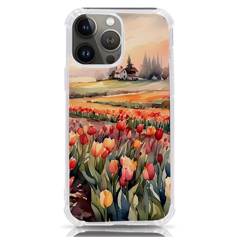 Tulips Field Tree iPhone 13 Pro Max TPU UV Print Case from ArtsNow.com Front