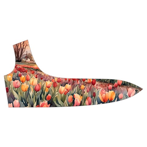 Tulips Field Tree Trumpet Sleeve Cropped Top from ArtsNow.com Front Right