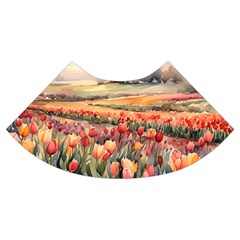 Tulips Field Tree Trumpet Sleeve Cropped Top from ArtsNow.com Cuff Right