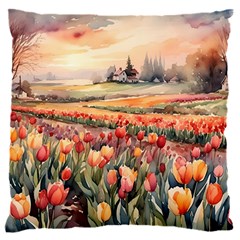 Tulips Field Tree 18  Baby Flannel Cushion Case (Two Sides) from ArtsNow.com Back