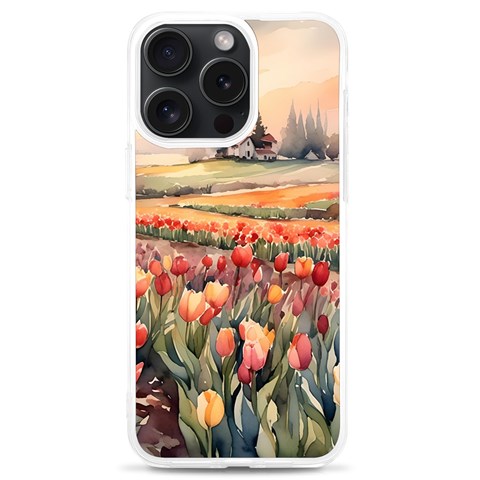 Tulips Field Tree iPhone 15 Pro Max TPU UV Print Case from ArtsNow.com Front