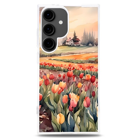 Tulips Field Tree Samsung Galaxy S24 Plus 6.7 Inch TPU UV Case from ArtsNow.com Front