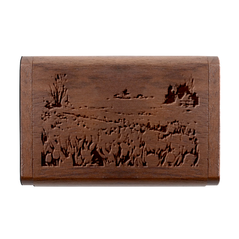 Tulips Field Tree Wood Oval USB Flash Drive from ArtsNow.com Box