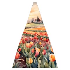 Tulips Field Tree Automatic Folding Umbrella with Case (Large) from ArtsNow.com 13.71 x19.92  Umbrella - 3