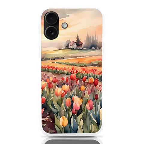 Tulips Field Tree iPhone 16 Plus TPU UV Print Case from ArtsNow.com Front