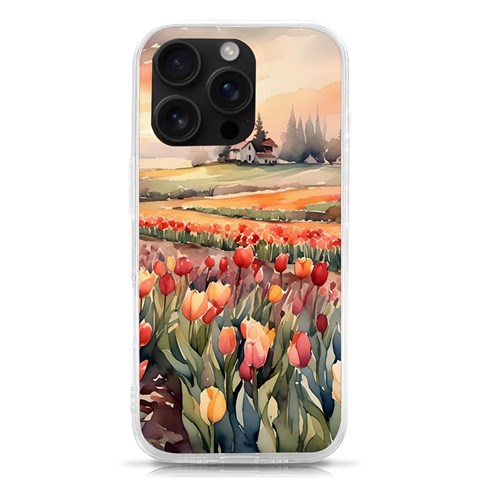 Tulips Field Tree iPhone 16 Pro TPU UV Print Case from ArtsNow.com Front
