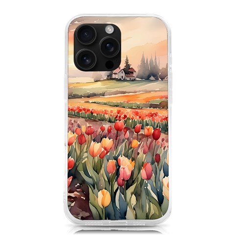 Tulips Field Tree iPhone 16 Pro Max TPU UV Print Case from ArtsNow.com Front