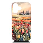 Tulips Field Tree iPhone 16 Black UV Print PC Hardshell Case