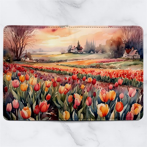 Tulips Field Tree Microfiber PU Leather Passport Holder from ArtsNow.com Full