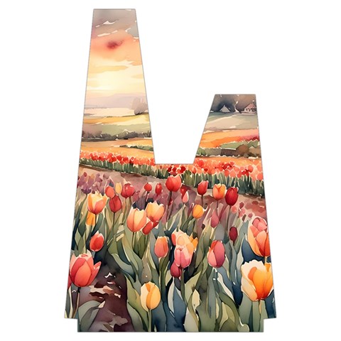 Tulips Field Tree Japanese Wrist Knot Bag from ArtsNow.com Front