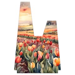 Tulips Field Tree Japanese Wrist Knot Bag from ArtsNow.com Front Inside