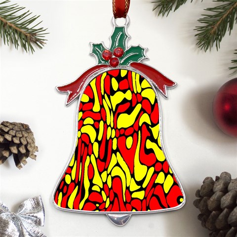 RBY 127 Metal Holly Leaf Bell Ornament from ArtsNow.com Front