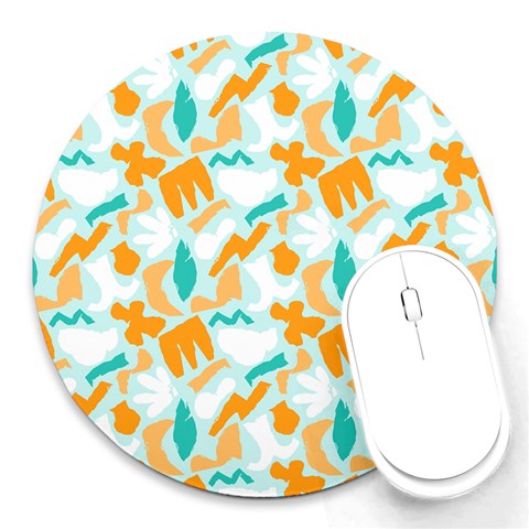 Design Pattern Seamless Tropical Round Mousepad from ArtsNow.com Front