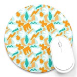 Design Pattern Seamless Tropical Round Mousepad