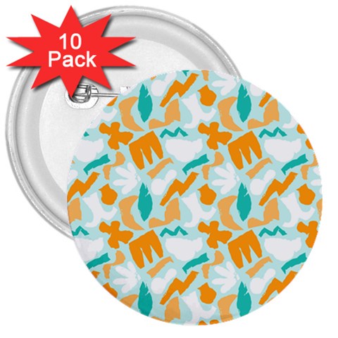 Design Pattern Seamless Tropical 3  Buttons (10 pack)  from ArtsNow.com Front