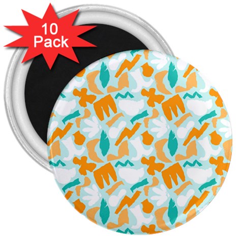 Design Pattern Seamless Tropical 3  Magnets (10 pack)  from ArtsNow.com Front