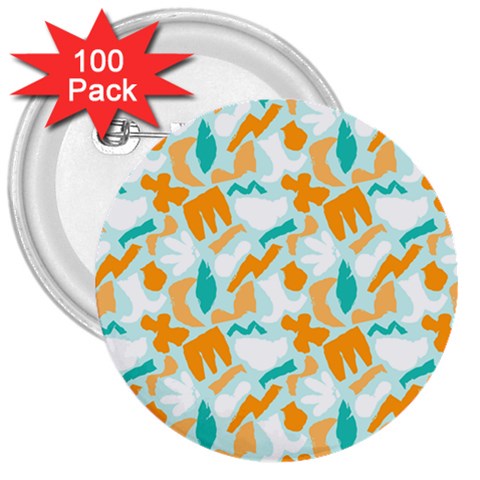 Design Pattern Seamless Tropical 3  Buttons (100 pack)  from ArtsNow.com Front