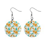 Design Pattern Seamless Tropical Mini Button Earrings