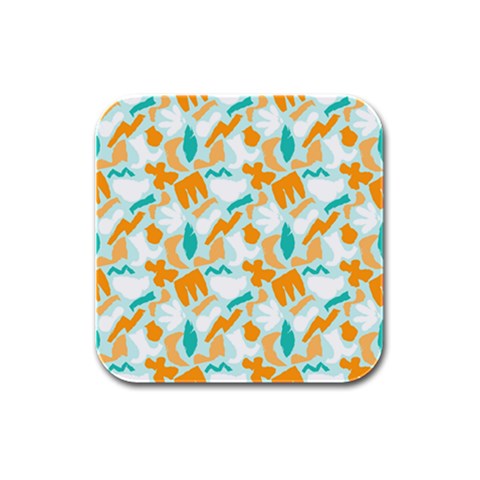 Design Pattern Seamless Tropical Rubber Square Coaster (4 pack) from ArtsNow.com Front