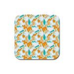 Design Pattern Seamless Tropical Rubber Square Coaster (4 pack)