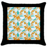 Design Pattern Seamless Tropical Throw Pillow Case (Black)