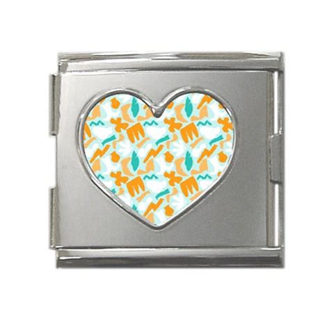 Design Pattern Seamless Tropical Mega Link Heart Italian Charm (18mm) from ArtsNow.com Front