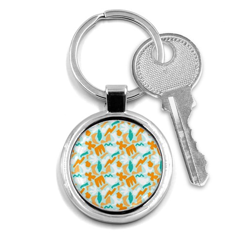 Design Pattern Seamless Tropical Key Chain (Round) from ArtsNow.com Front