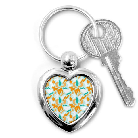 Design Pattern Seamless Tropical Key Chain (Heart) from ArtsNow.com Front