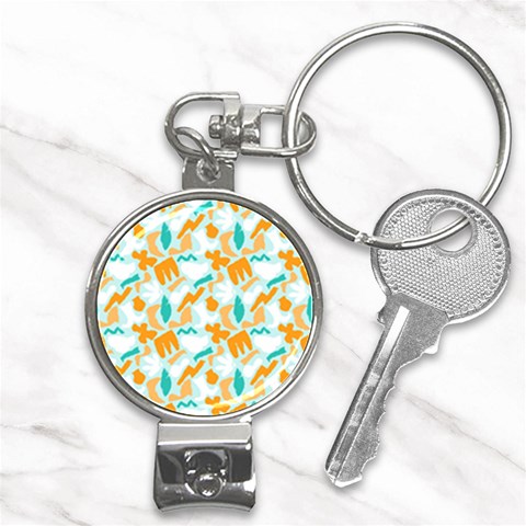 Design Pattern Seamless Tropical Nail Clippers Key Chain from ArtsNow.com Front